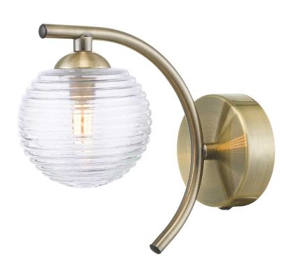 Matisse Wall Light Antique Brass Ribbed Glass MATWAB/GALG08