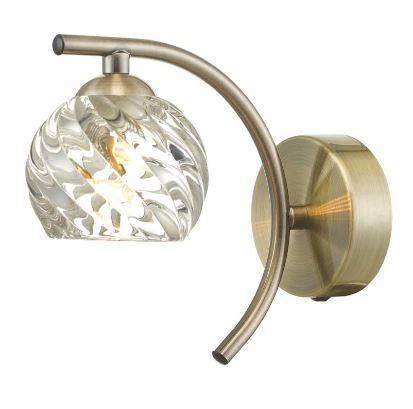 Matisse Wall Light Antique Brass Small Twisted Glass MATWAB/GALG05
