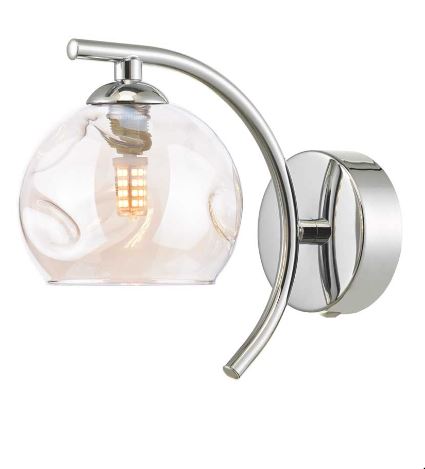 Matisse Wall Light Polished Chrome Champagne Organic Glass MATWPC/GALG016