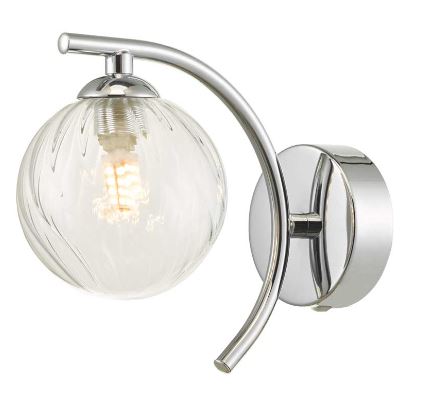 Matisse Wall Light Polished Chrome Twisted Glass MATWPC/GALG03