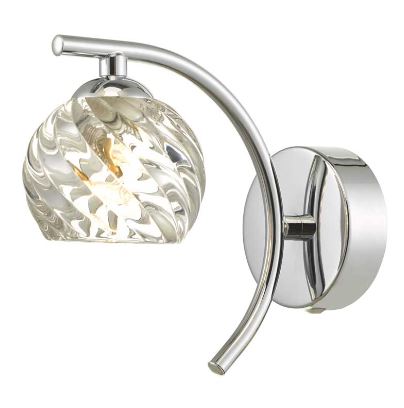 Matisse Wall Light Polished Chrome Small Twisted Glass MATWPC/GALG05