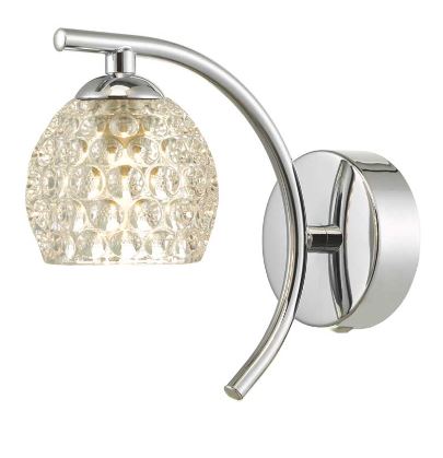 Matisse Wall Light Polished Chrome Small Dimpled Glass MATWPC/GALG06
