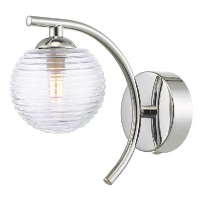 Matisse Wall Light Polished Chrome Ribbed Glass MATWPC/GALG08