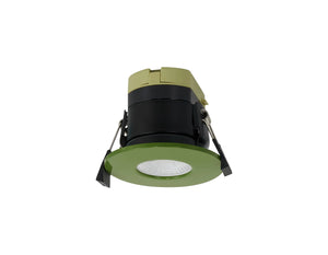 Caron EMGM/9378-HSA Dimmable CCT LED Fire Rated Downlight, Moss Green Fascia