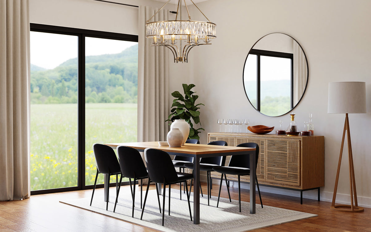 Diyas IL31818 Vivienne Crystal  4 Light Pendant Polished Nickel