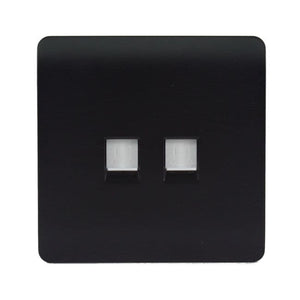 Trendiswitch Artistic Modern 2 Gang RJ45 Cat 5e PC Ethernet and Telephone Slave Sockets