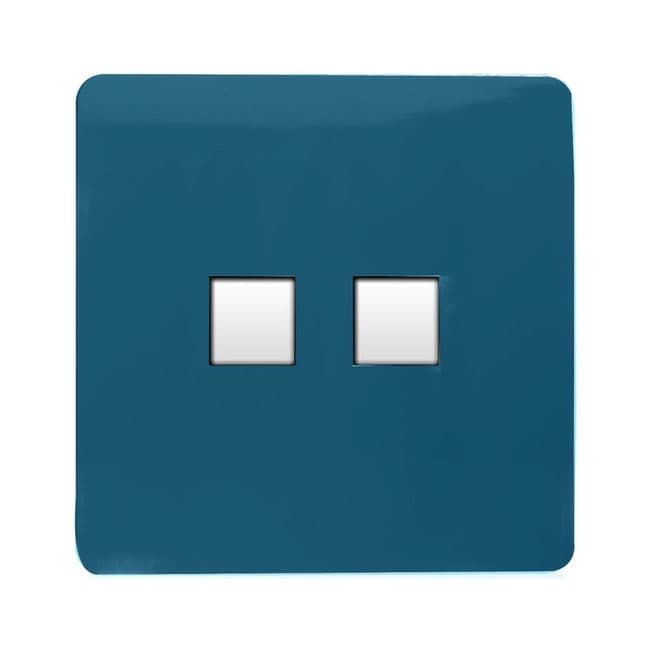 Trendiswitch Artistic Modern 2 Gang RJ45 Cat 5e PC Ethernet and Telephone Slave Sockets