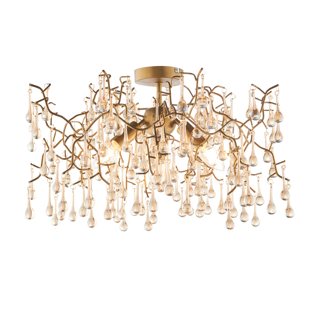 PRE696107 Previn 3 Light Semi Flush Aged Gold