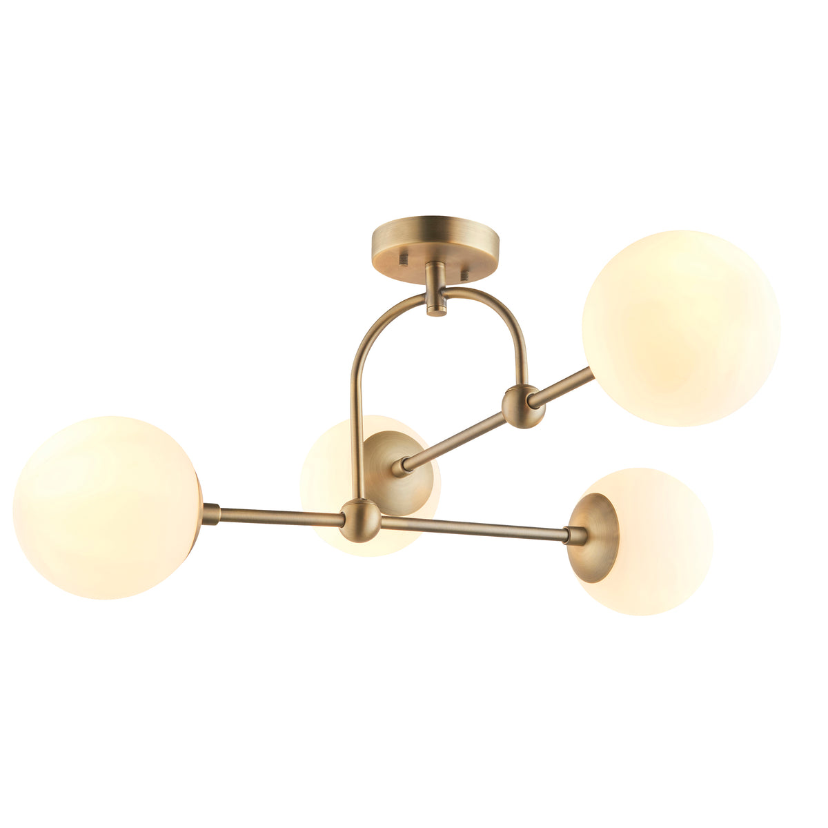 RAV843124 Ravel 4 Light Semi Flush Antique Brass