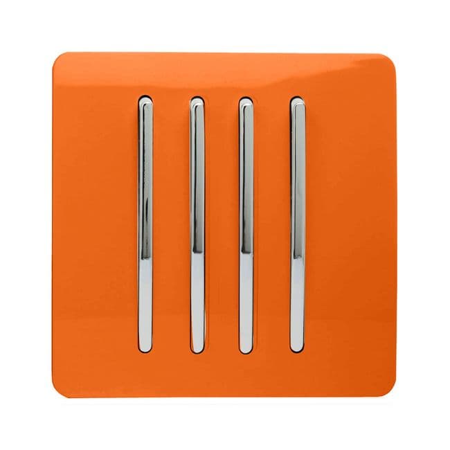 Trendiswitch Artistic Modern 4 Gang 1 or 2 way 10A Rocker Light Switch