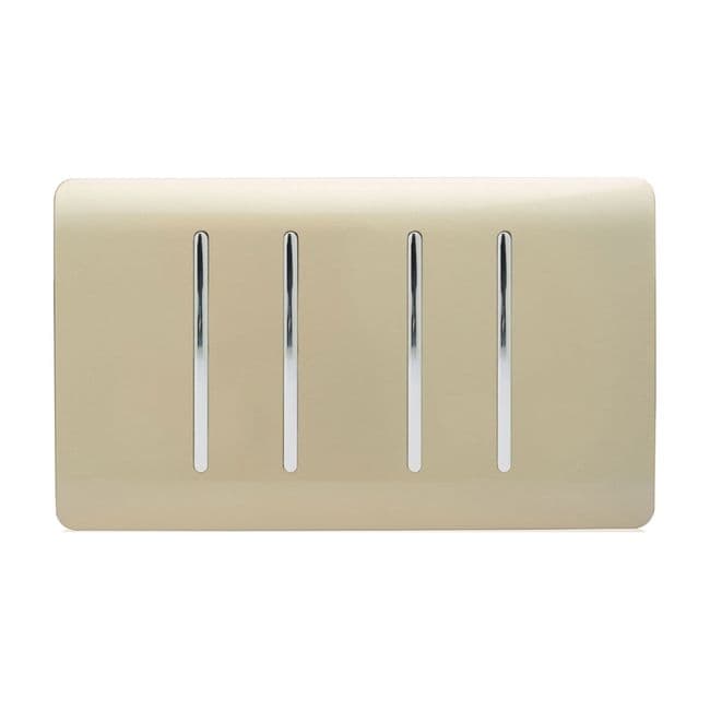Trendiswitch Artistic Modern 4 Gang Light Switch (1x 1 or 2 Way and 3 x Intermediate)