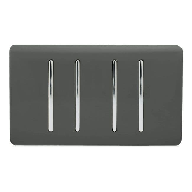 Trendiswitch Artistic Modern 4 Gang Light Switch (1x 1 or 2 Way and 3 x Intermediate)