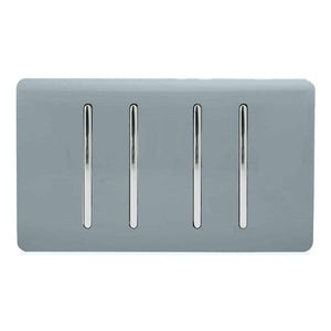 Trendiswitch Artistic Modern 4 Gang Light Switch (3x 1 or 2 Way and 1 x Intermediate) Twin Plate