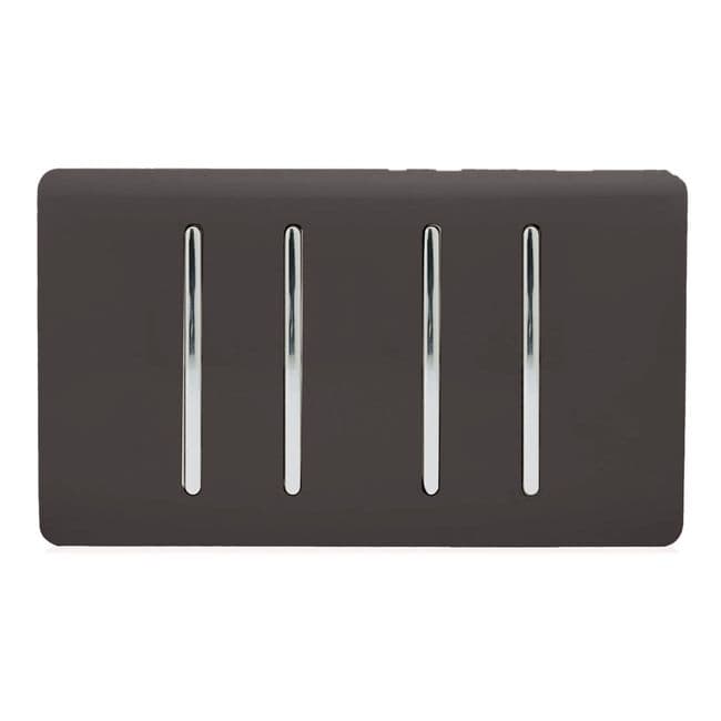 Trendiswitch Artistic Modern 4 Gang Light Switch (1x 1 or 2 Way and 3 x Intermediate)