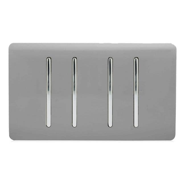 Trendiswitch Artistic Modern 4 Gang Light Switch (1x 1 or 2 Way and 3 x Intermediate)