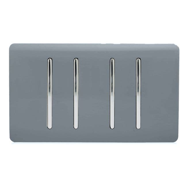 Trendiswitch Artistic Modern 4 Gang Light Switch (1x 1 or 2 Way and 3 x Intermediate)