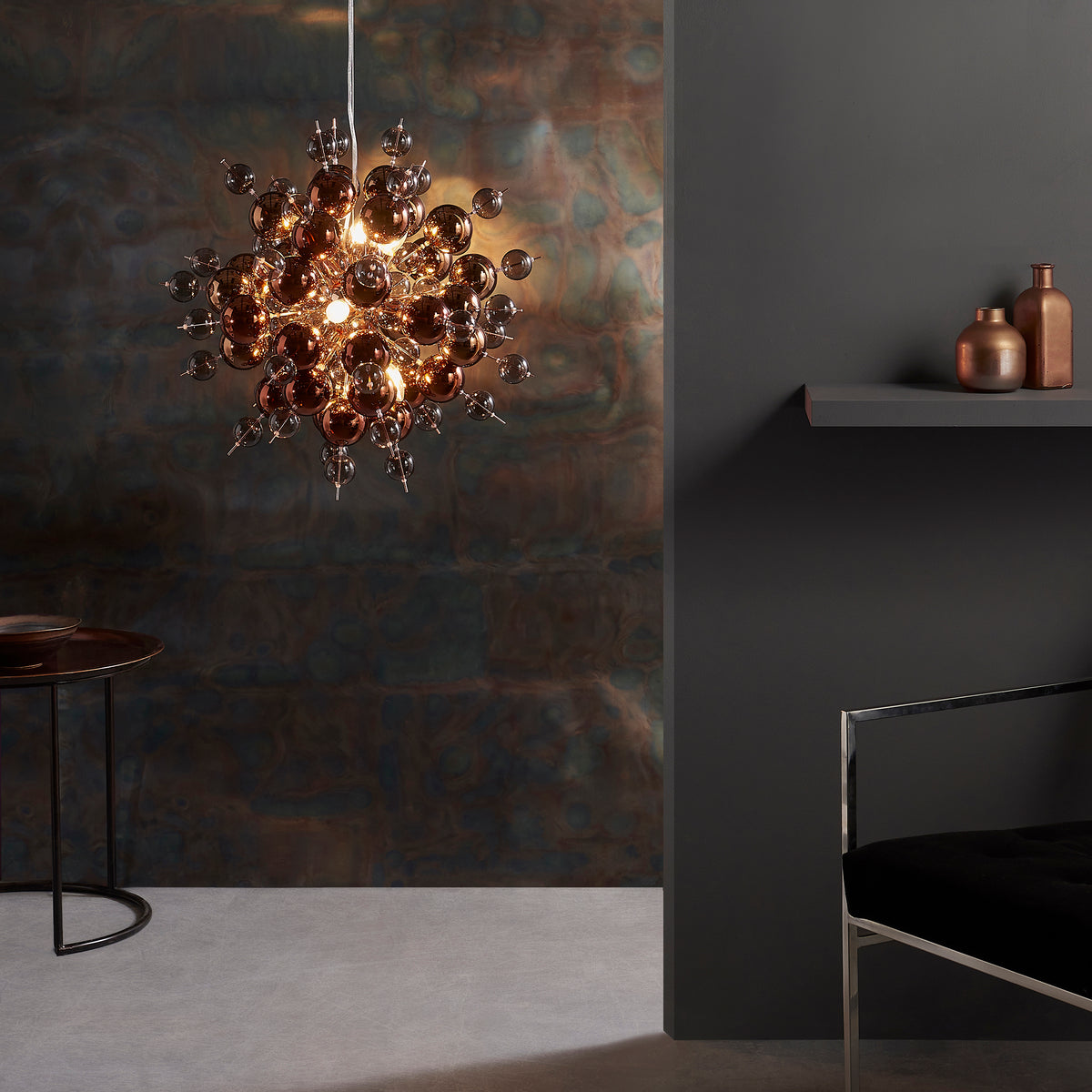 BEE584180 Beethoven 9 Light Pendant Copper