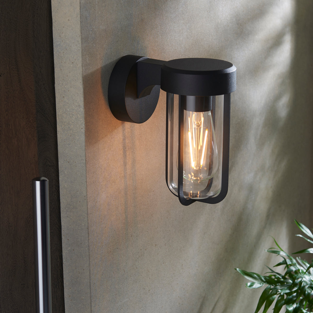 MIL859241 Miller Wall Light Matt Black Clear