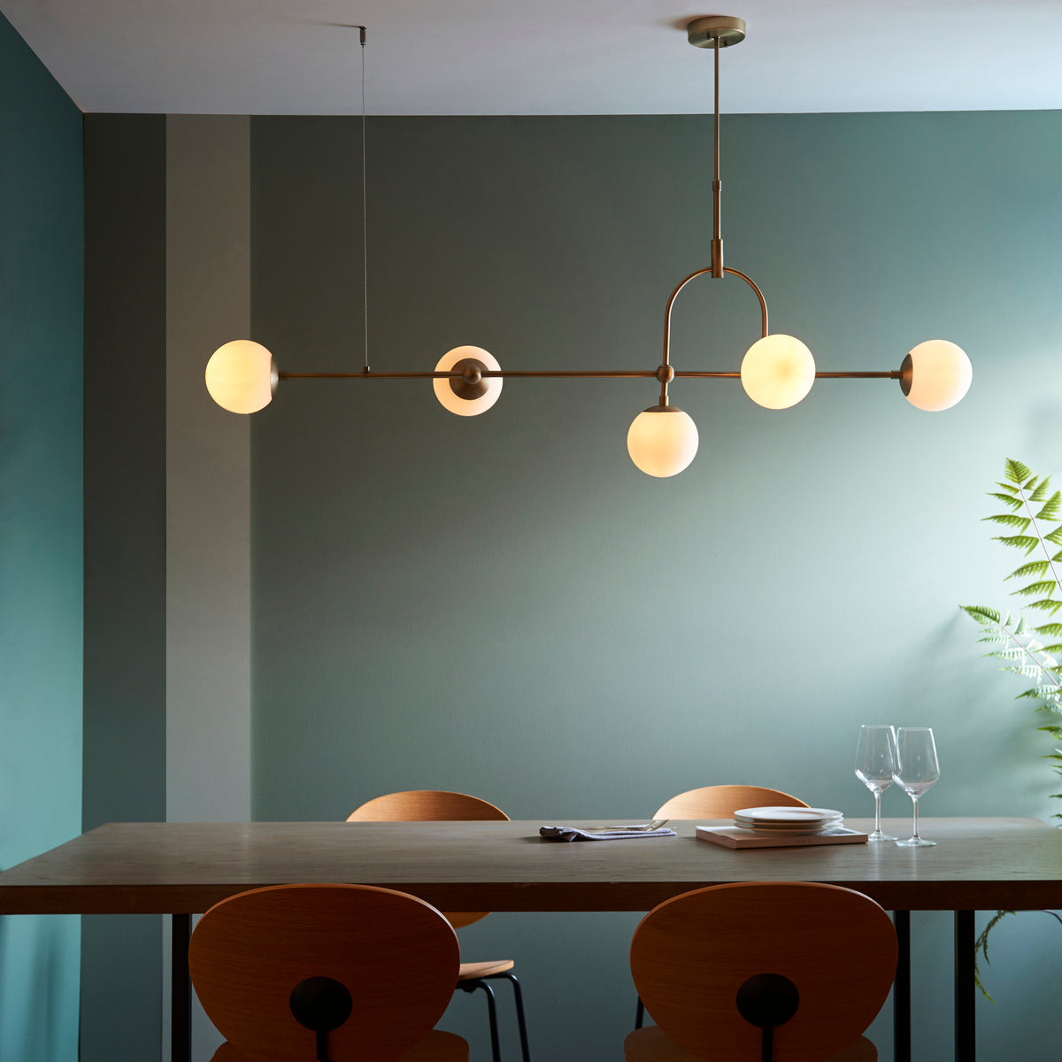 RAV893124 Ravel 5 Light Pendant Antique Brass