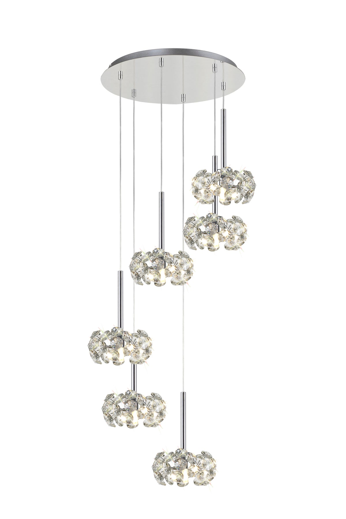 Spacek/Monroe 6 Light G9 2.5m Round Multiple Pendant  EM5940-KHSA