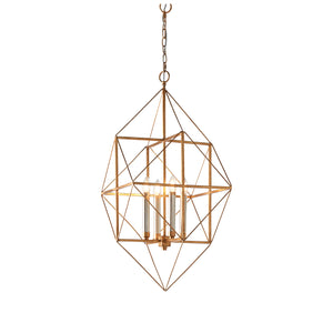 MON228136 Monk 4 Light Pendant Antique Gold