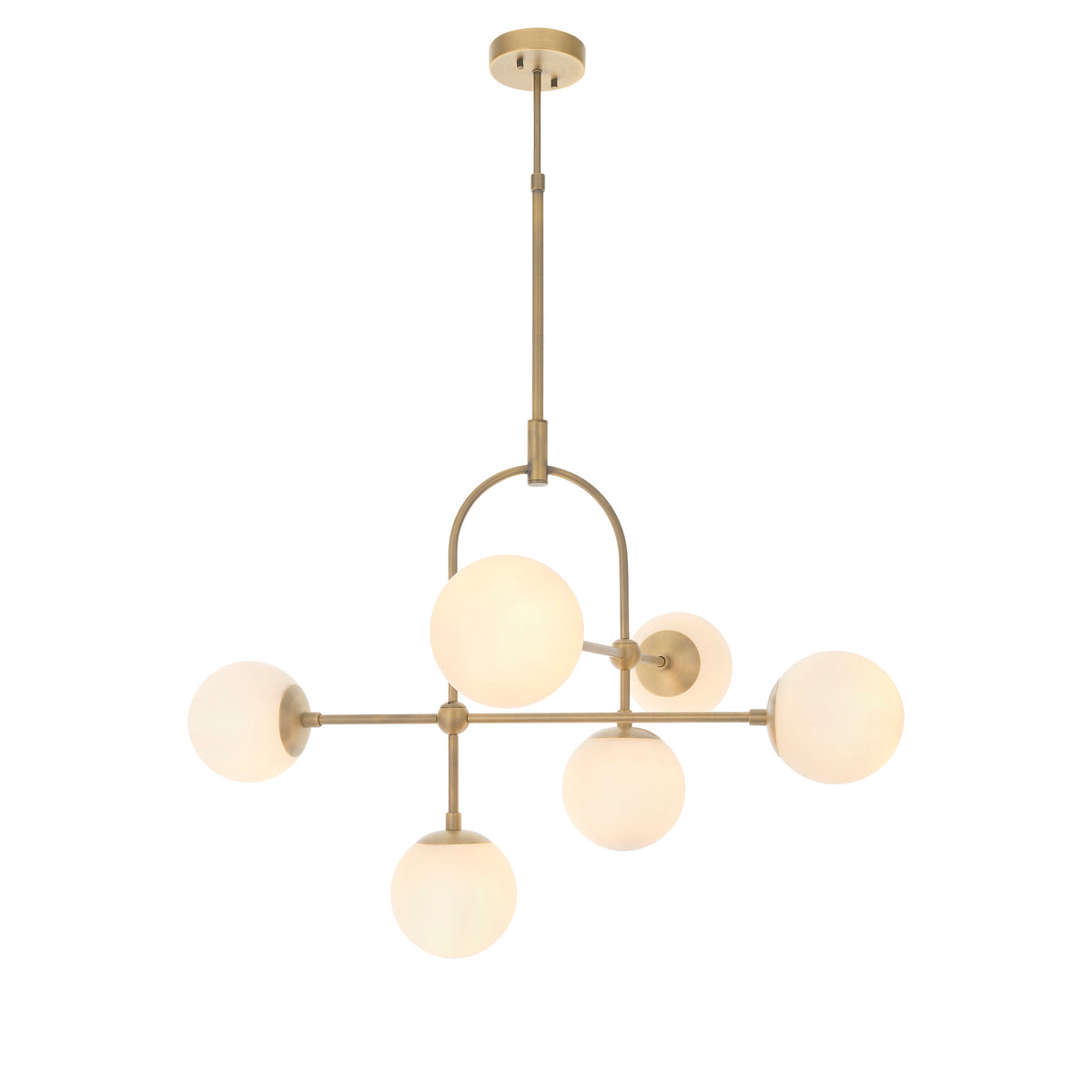 RAV842124 Ravel 6 Light Semi Flush Antique Brass