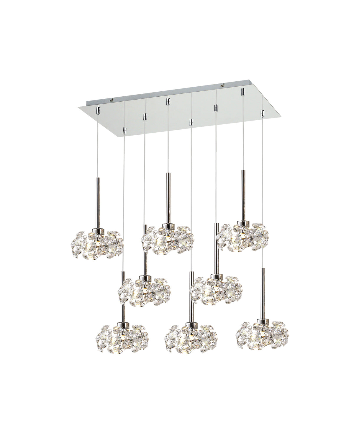 Spacek/Monroe 8 Light G9 2m Rectangle Multiple Pendant  EM7940-KHSA