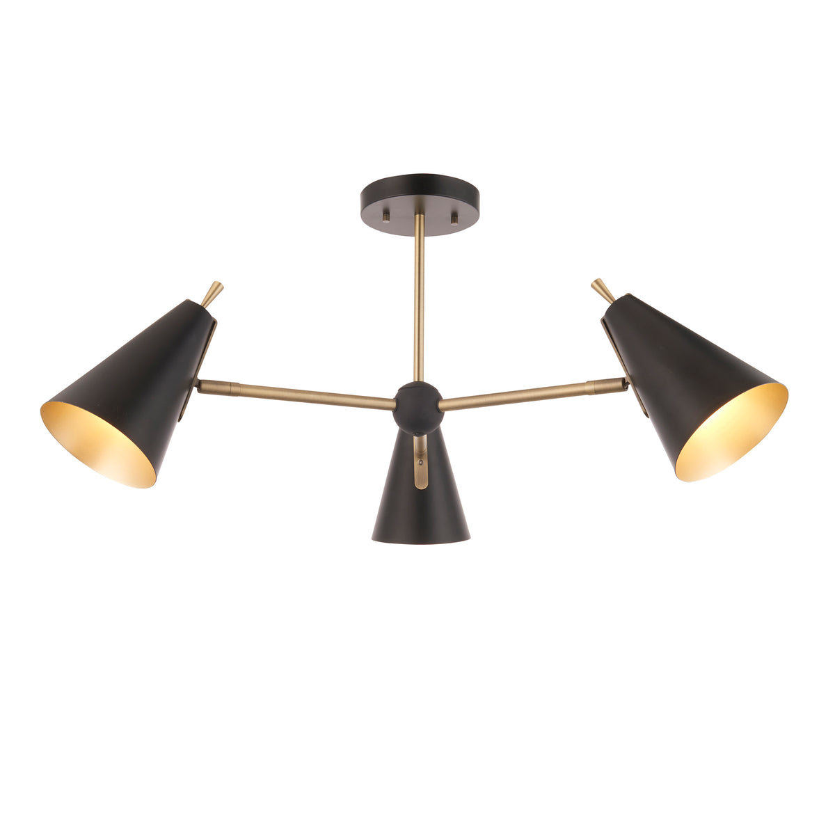 STE746049 Steiner 3 Light Semi Flush Antique Brass