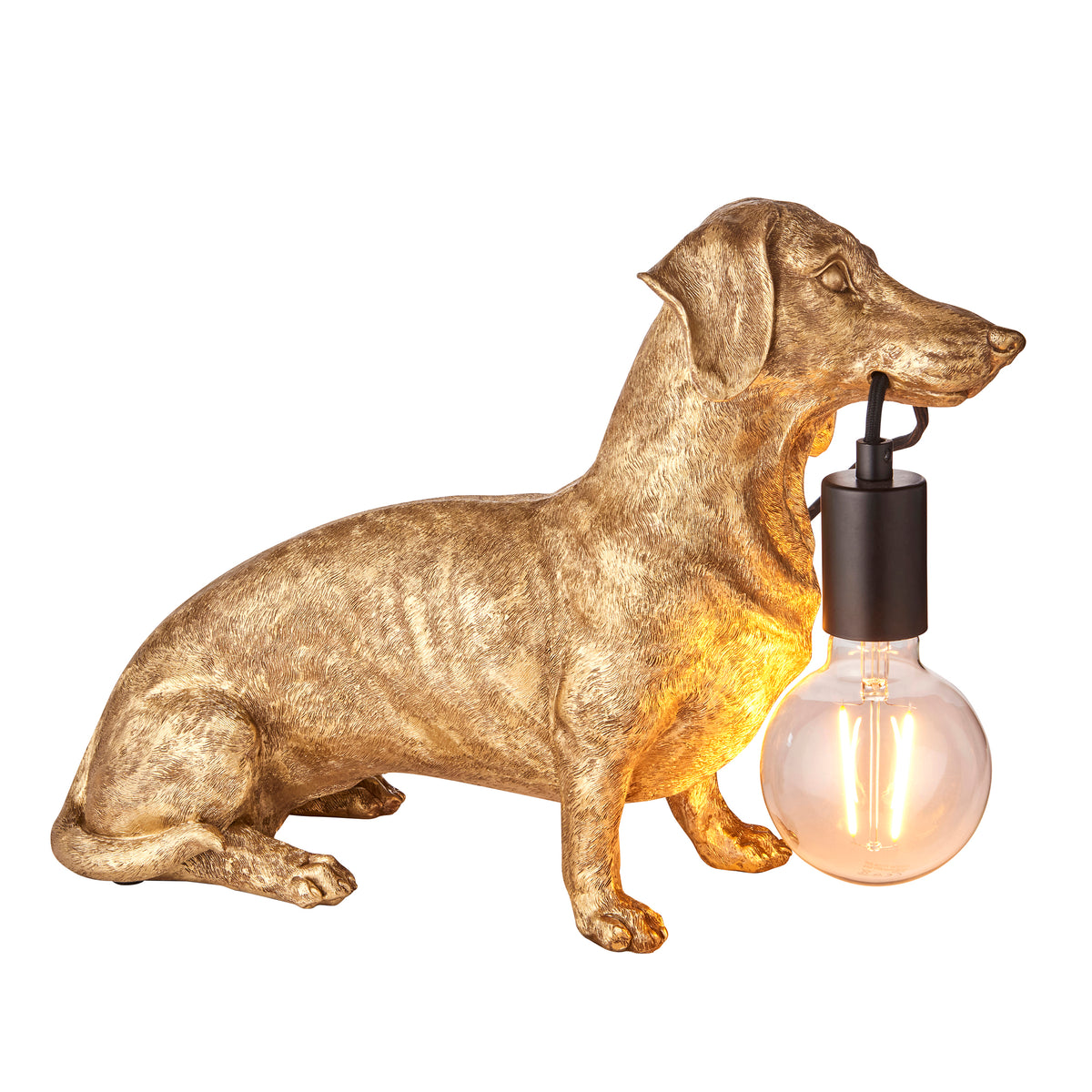 Liszt LIS187219 Table Lamp Gold Dachshund