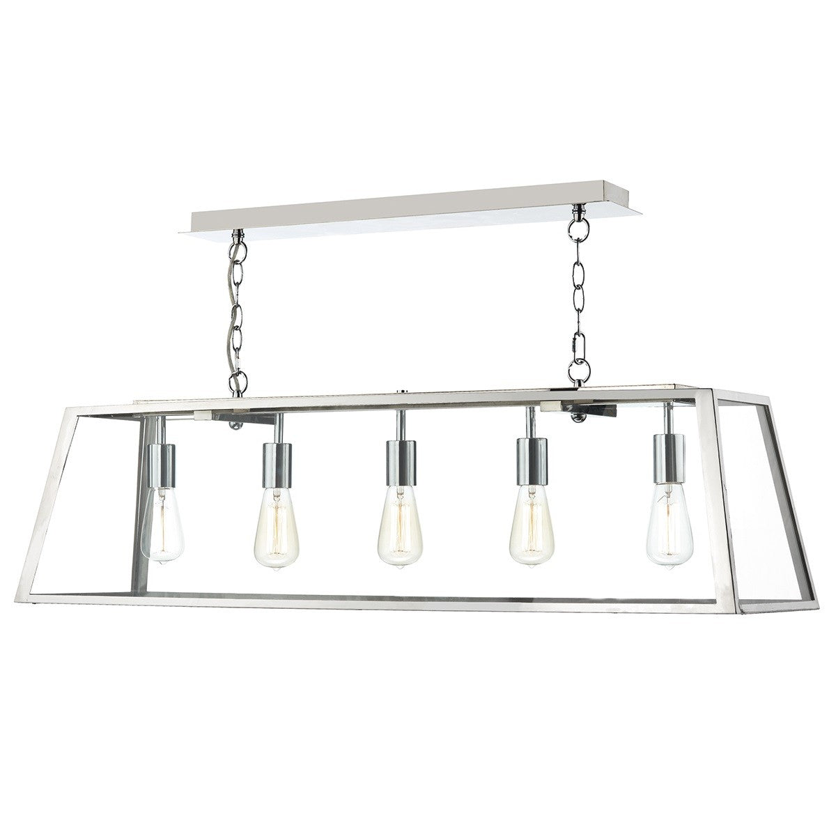 Dar ACA0544 Academy 5 Light Bar Pendant Satin Silver