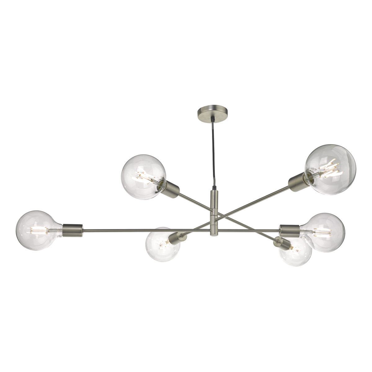Dar ALA0646 Alana 6 Light Pendant Satin Chrome