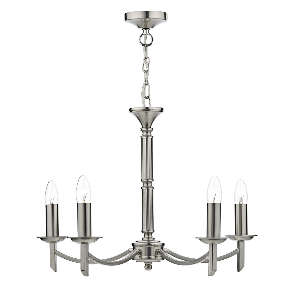 Dar AMB0546 Ambassador 5 Light Pendant Satin Chrome