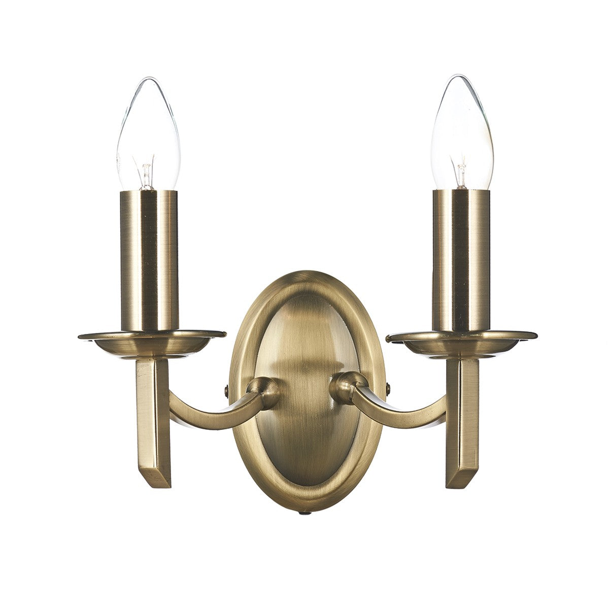Dar AMB0975 Ambassador Wall Light Antique Brass