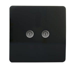 Trendiswitch Artistic Modern 2 Gang Female Co-Axial Television Socket