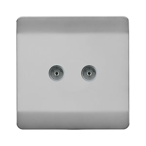 Trendiswitch Artistic Modern 2 Gang Female Co-Axial Television Socket