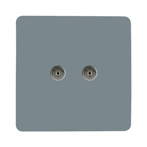 Trendiswitch Artistic Modern 2 Gang Female Co-Axial Television Socket