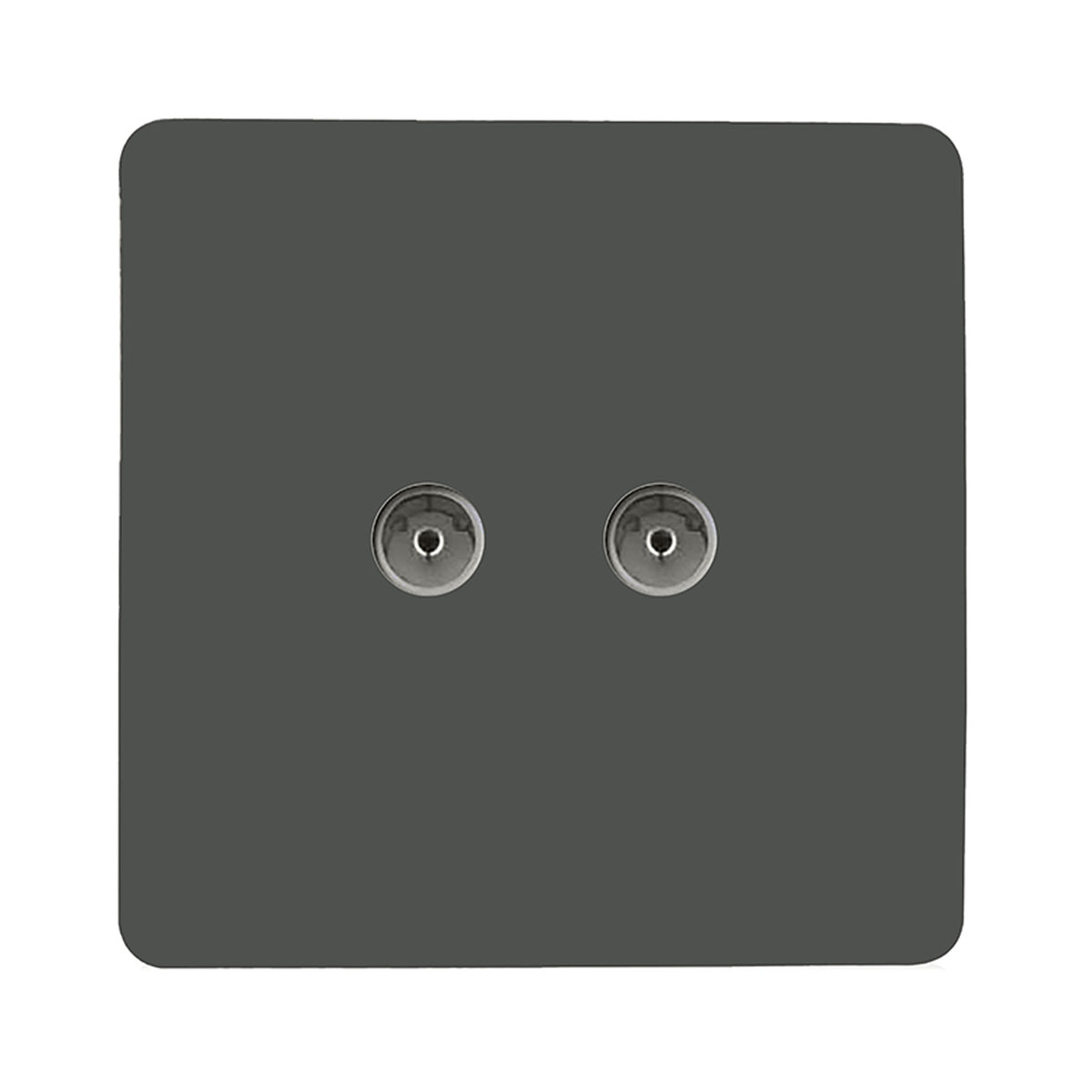 Trendiswitch Artistic Modern 2 Gang Female Co-Axial Television Socket