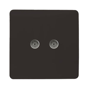 Trendiswitch Artistic Modern 2 Gang Female Co-Axial Television Socket