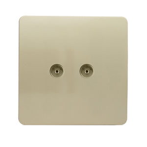 Trendiswitch Artistic Modern 2 Gang Female Co-Axial Television Socket