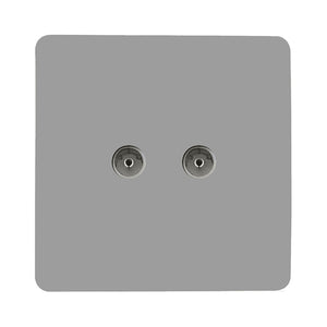 Trendiswitch Artistic Modern 2 Gang Female Co-Axial Television Socket