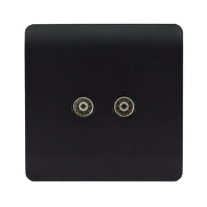 Trendiswitch Artistic Modern 2 Gang Female Co-Axial Television Socket