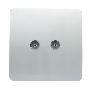 Trendiswitch Artistic Modern 2 Gang Female Co-Axial Television Socket