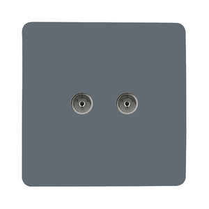 Trendiswitch Artistic Modern 2 Gang Female Co-Axial Television Socket