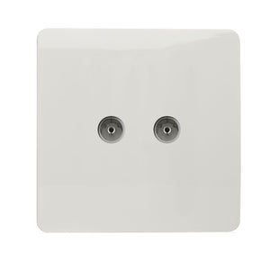 Trendiswitch Artistic Modern 2 Gang Female Co-Axial Television Socket