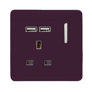 Trendswitch Artistic Modern 1 Gang 2x USB 2100mA Plug Socket