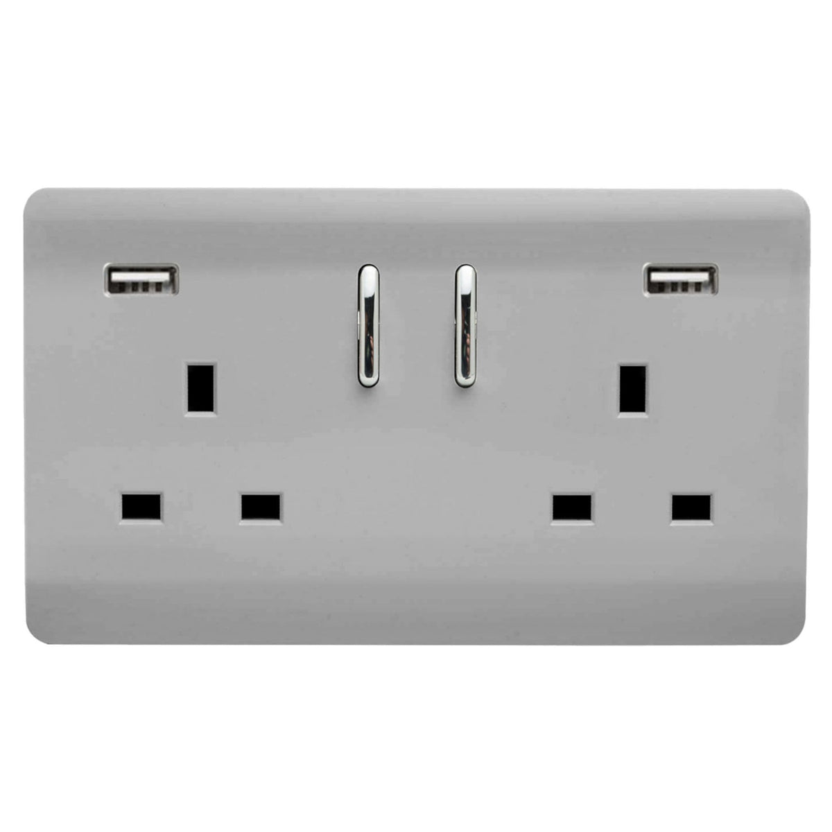 Trendiswitch Artistic Modern 2 Gang 2x USB 3100mA Plug Socket