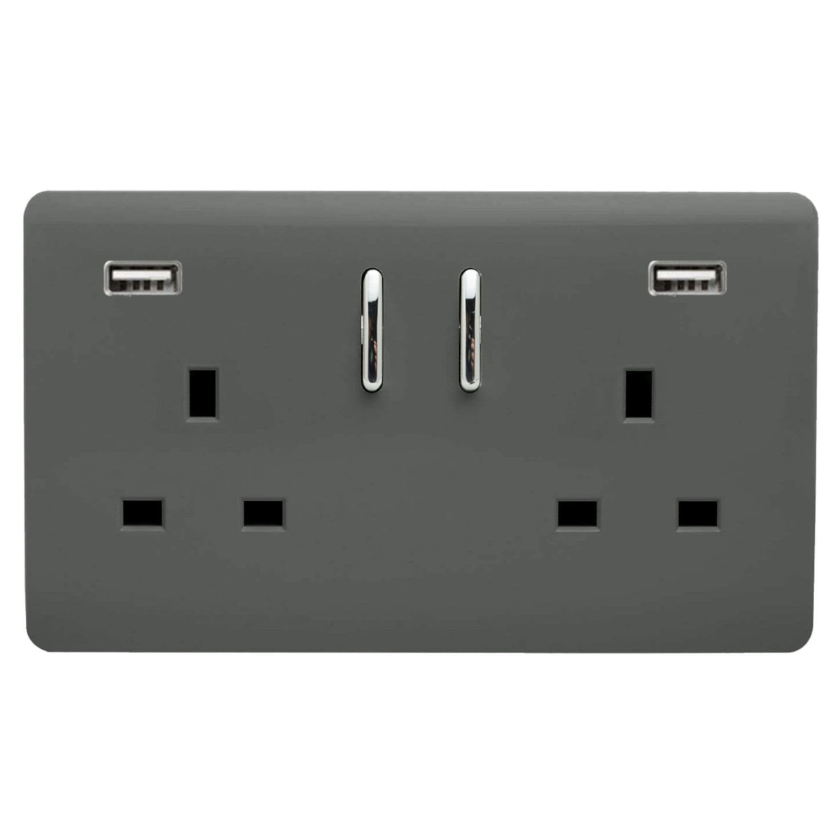 Trendiswitch Artistic Modern 2 Gang 2x USB 3100mA Plug Socket