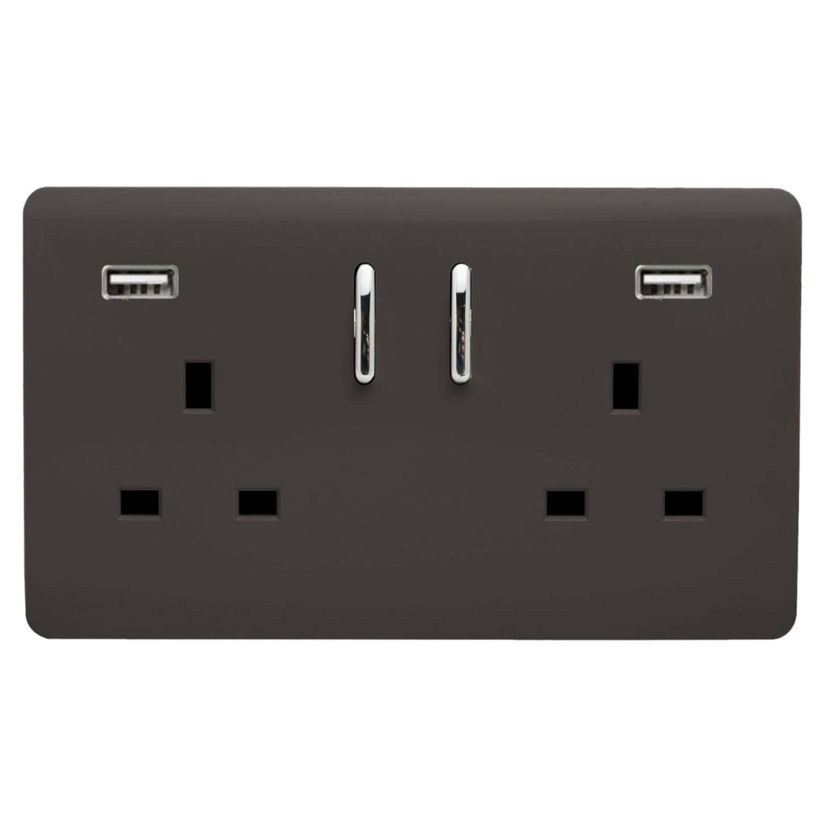 Trendiswitch Artistic Modern 2 Gang 2x USB 3100mA Plug Socket