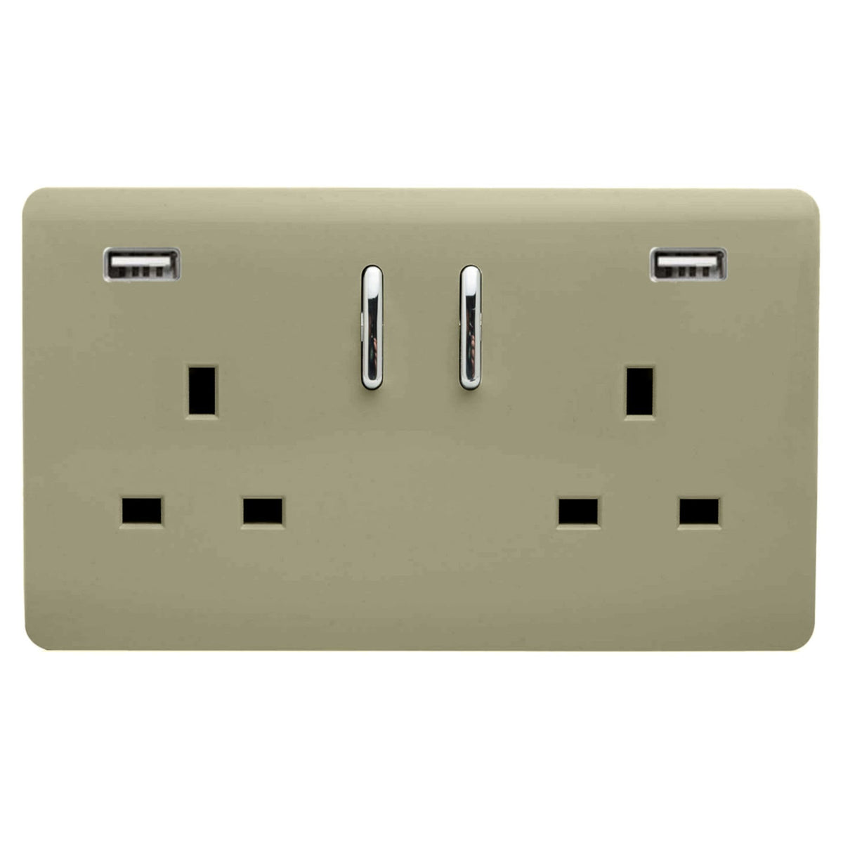 Trendiswitch Artistic Modern 2 Gang 2x USB 3100mA Plug Socket