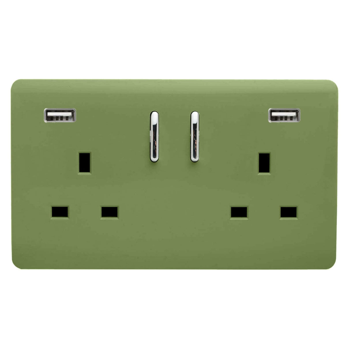 Trendiswitch Artistic Modern 2 Gang 2x USB 3100mA Plug Socket